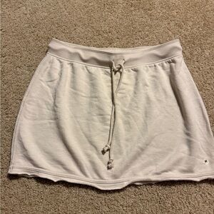 American Eagle Outfitters Cream Skater Mini Skirt Tie Front